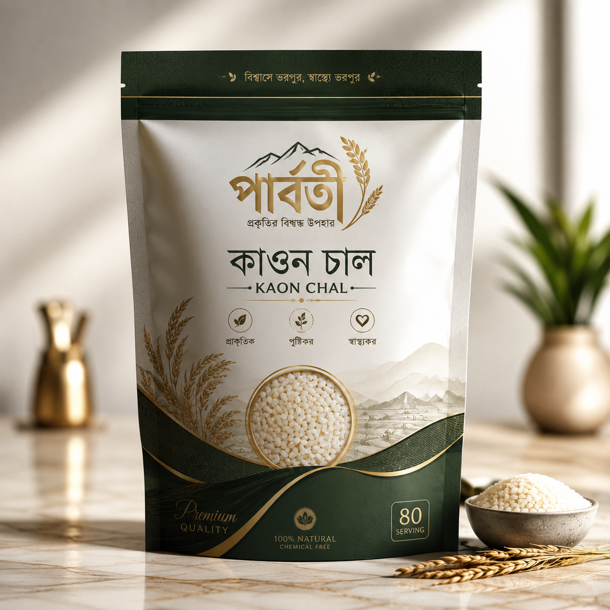 পাহাড়ি জুমের কাওন চাউল ১কেজি।  Millet Rice 1kg